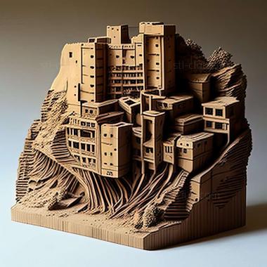 3D model Hashima in Japan (STL)